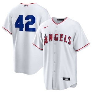 Replica #42 The Halos Mens White Jackie Robinson Day Jersey 375140-930