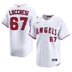 Men #67 White Joey Lucchesi Stitched Los Angeles Angels Jersey 297940-928
