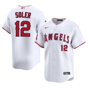 Los Angeles Angels White #12 Jorge Soler Men's Replica Jersey 832971-557