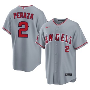 Oswald Peraza Official Los Angeles Angels Gray Men #2 Jersey 199484-580