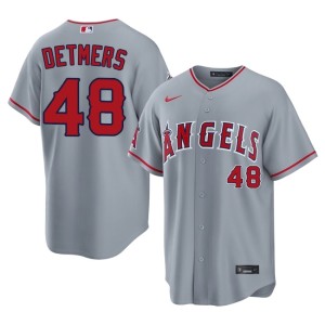 Player Reid Detmers Men Gray #48 Los Angeles Angels Jersey 435955-546