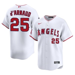 #25 White Mens Stitched Travis d'Arnaud Los Angeles Angels Jerseys 872668-481