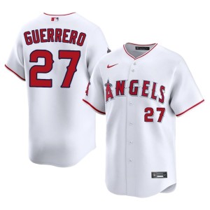 Mens Vladimir Guerrero #27 Official White The Angels Jerseys 808834-802