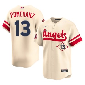 City Connect Mens LAA Drew Pomeranz #13 Cream New Jerseys 106460-898