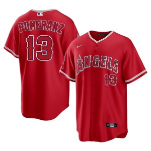 MLB Drew Pomeranz Men Red The Angels #13 Jerseys 818567-450