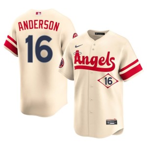 City Connect Replica Men Garret Anderson #16 The Angelitos Cream Jersey 228506-514