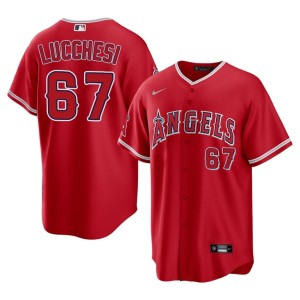 #67 Men's Red Joey Lucchesi Popular The Seraphs Jerseys 460483-319