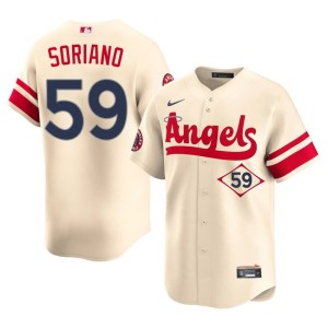City Connect Jose Soriano L.A. Angels Men #59 Cream Player Jerseys 583045-333