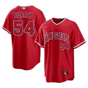 #54 Red Game Jose Suarez LAA Men Jerseys 462001-303