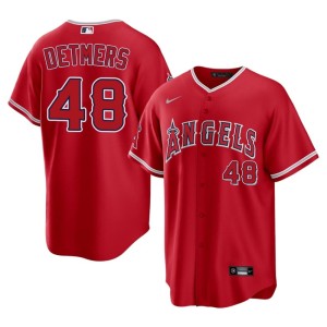 Authentic #48 Men Angels Reid Detmers Red Jersey 578861-473