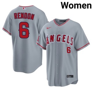 California Angels Womens #6 Official Anthony Rendon Gray Jersey 147428-780