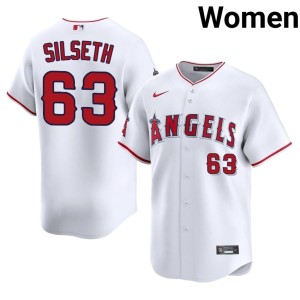 California Angels Womens #63 Chase Silseth White Player Jerseys 291906-808