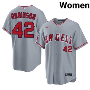Game Gray Los Angeles Angels Women Jackie Robinson #42 Jersey 111566-663