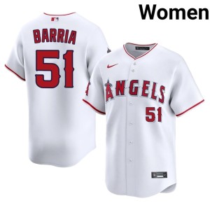 California Angels Women's White Replica Jaime Barria #51 Jersey 360583-153