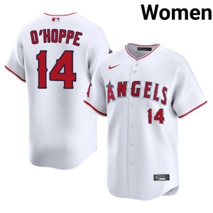 White Logan O'Hoppe #14 Game The Angels Womens Jersey 759864-403