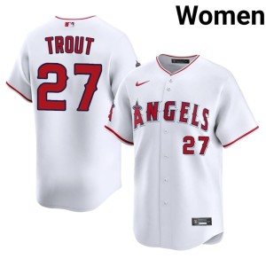 Mike Trout White Women's #27 The Wings Limited Jersey 996253-748