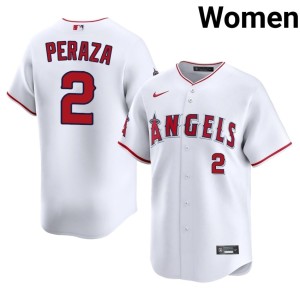 Oswald Peraza Angels Embroidery Women's White #2 Jerseys 943736-213
