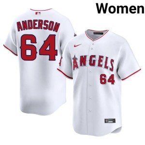 #64 Shaun Anderson The Halos Womens White Replica Jerseys 957603-760