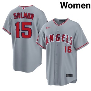 Tim Salmon L.A. Angels Womens #15 Replica Gray Jersey 443295-977
