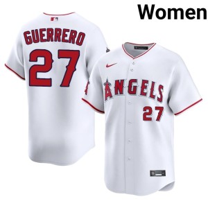 White Stitched Vladimir Guerrero Womens #27 LAA Jerseys 595843-152