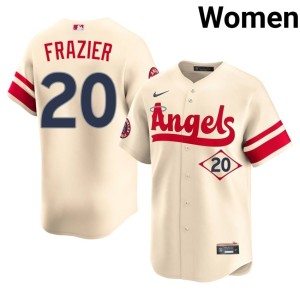 City Connect #20 Cream Official LAA Adam Frazier Women Jerseys 622701-736