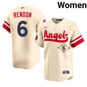 City Connect Cream Women's LAA Embroidery #6 Anthony Rendon Jersey 948415-745