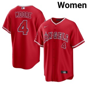 Womens The Angels Christian Moore Red #4 Limited Jerseys 254859-640