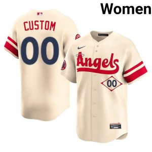 City Connect Custom Women Cream The Angels #00 Official Jerseys 442683-123