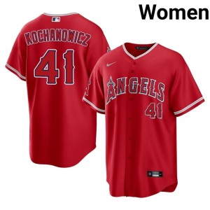 Jack Kochanowicz New L.A. Angels Womens Red #41 Jerseys 164638-715