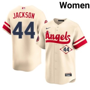 City Connect The Seraphs #44 Embroidery Women Reggie Jackson Cream Jerseys 991007-700
