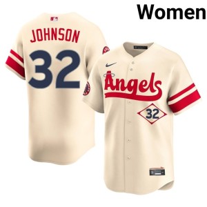 City Connect 2026 #32 Cream Women's The Angels Ryan Johnson Jerseys 352275-958