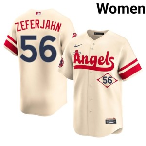 City Connect New Women Ryan Zeferjahn #56 Cream Angels Jersey 416545-479