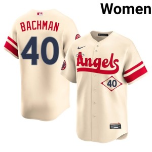 City Connect Cream Women's #40 New L.A. Angels Sam Bachman Jerseys 811946-263