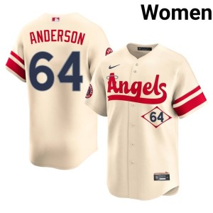 City Connect The Angelitos Women #64 Game Shaun Anderson Cream Jersey 410101-441