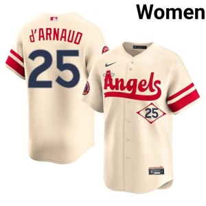 City Connect Womens Cream #25 Game The Halos Travis d'Arnaud Jersey 191332-721