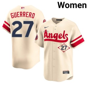 City Connect The Halos Official Cream Women Vladimir Guerrero #27 Jerseys 132815-237