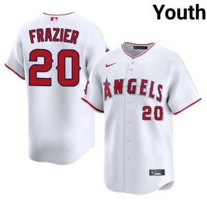 California Angels Adam Frazier White Youth #20 Embroidery Jerseys 511369-419