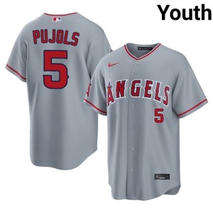 #5 Gray LAA Albert Pujols Youth Player Jerseys 305556-650