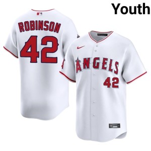 #42 Jackie Robinson White Youth Embroidery The Halos Jerseys 460315-774