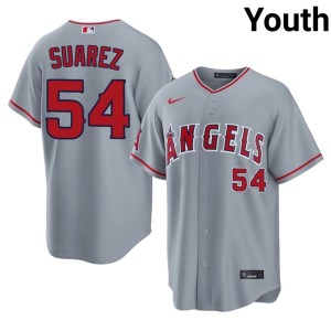 #54 The Angels Jose Suarez Youth New Gray Jersey 312266-984