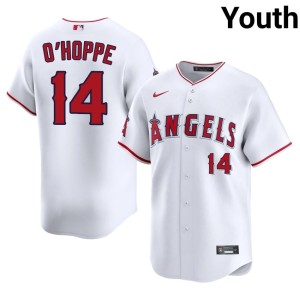 Logan O'Hoppe White #14 Youth Limited The Halos Jerseys 607320-556
