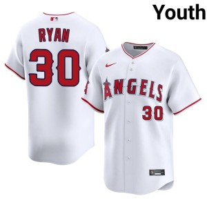 Youth #30 The Halos Replica White Nolan Ryan Jersey 591435-546