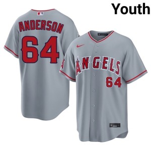 #64 Youth Gray Authentic Shaun Anderson California Angels Jerseys 506030-860