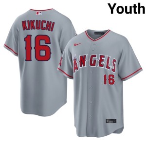 #16 Limited Gray Los Angeles Angels Yusei Kikuchi Youth Jersey 192097-135