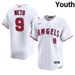 L.A. Angels Authentic Zach Neto #9 White Youth Jerseys 159010-584