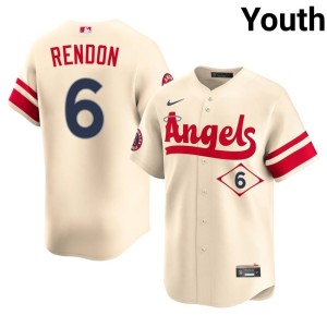 City Connect #6 Anthony Rendon Cream MLB Youth Los Angeles Jersey 247157-470