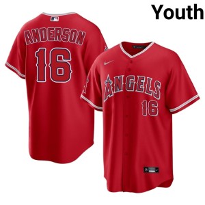 Garret Anderson Stitched Youth Red The Wings #16 Jersey 141605-627