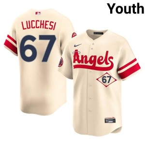 City Connect Youth Joey Lucchesi #67 Cream Limited The Angelitos Jersey 910244-665