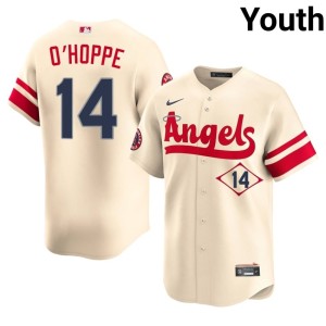 City Connect Youth Game Logan O'Hoppe Cream #14 The Angels Jersey 943383-598