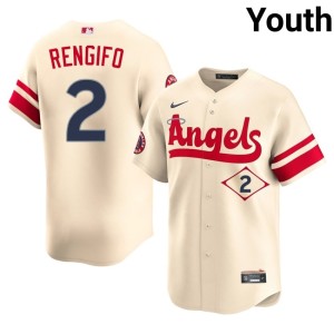 City Connect Cream Youth Luis Rengifo Replica #2 Los Angeles Angels Jersey 839432-465